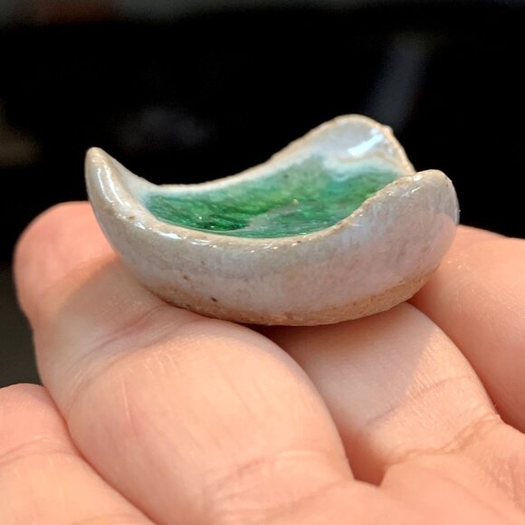 RARE Vtg Natural Stone Ceramic Mini Chopstick Rest Holder Set 12pcs Handmade - Picture 10 of 10